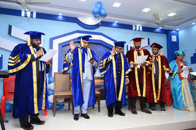 On Saturday, March 16th, 20 students from Grace Ministry Theological Bible College, Bangalore, which is associated with United Theological Research University, were awarded Certificates of B.Th by Bro Andrew Richard. 